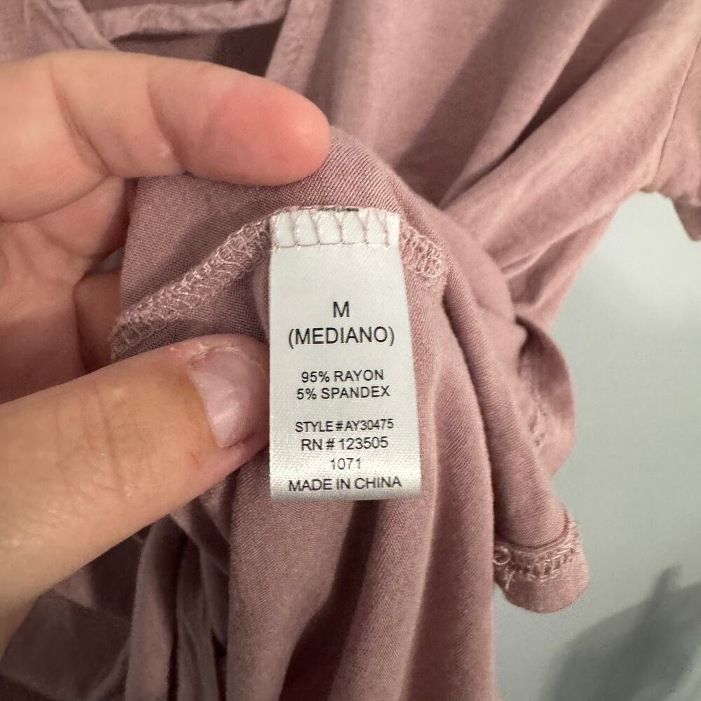 Heart & Hips Dusty Pink Choker Strap Neckline Top Women's Size Medium w/ Spandex - Picture 5 of 6